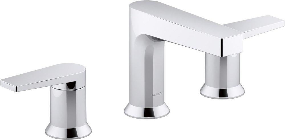 KOHLER Polished Chrome Two Handle Widespread Bathroom Sink Faucet 