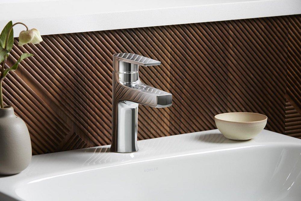 KOHLER Polished Chrome Single Handle Monoblock Bathroom Sink Faucet Lever Handle 