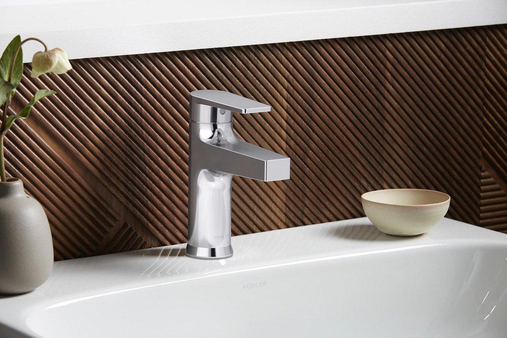 KOHLER Polished Chrome Single Handle Monoblock Bathroom Sink Faucet Lever Handle 