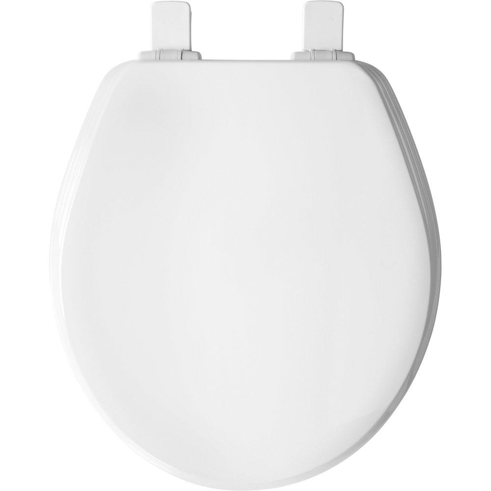 Bemis White Round Closed Front with Cover Toilet Seat 