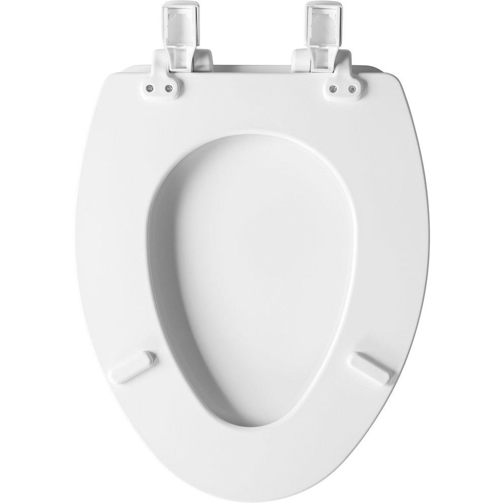 Bemis White Elongated Closed Front with Cover Toilet Seat 