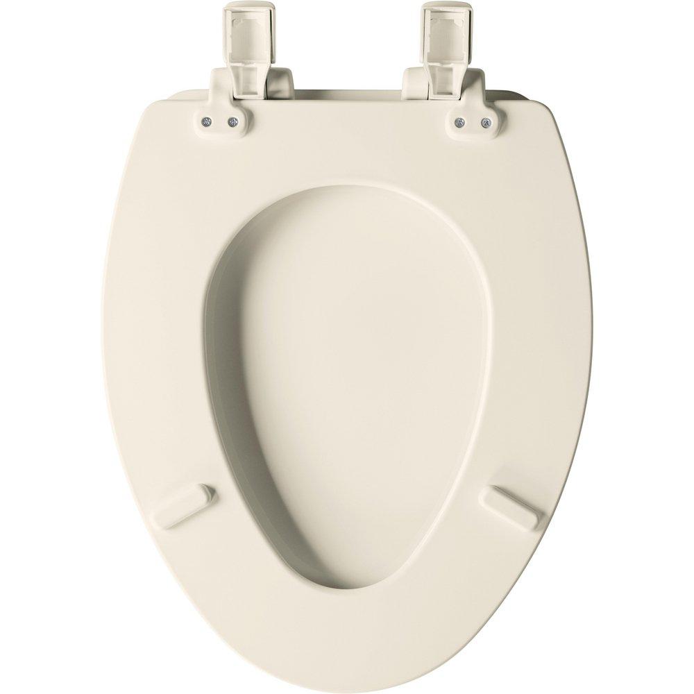 Bemis Biscuit Elongated Closed Front with Cover Toilet Seat 