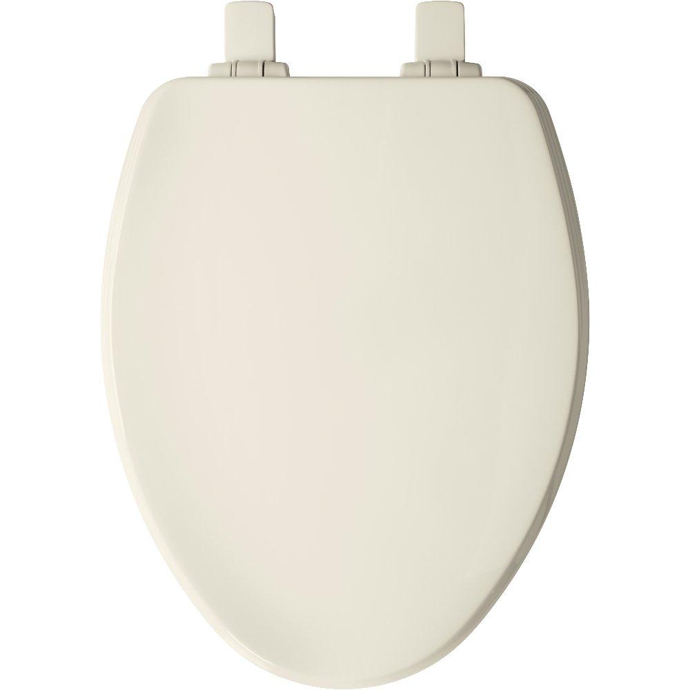 Church Seat Biscuit Elongated Closed Front with Cover Toilet Seat 
