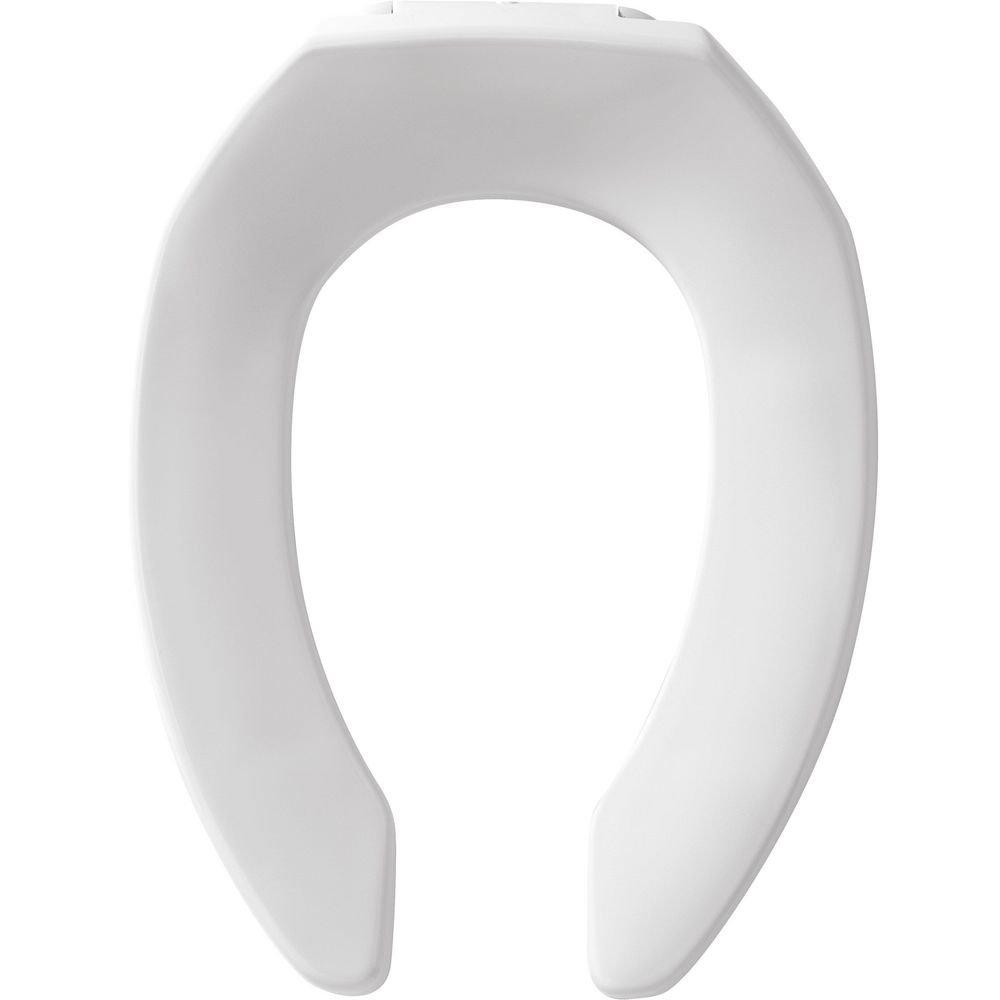 Elongated Open Front Toilet Seat in White 