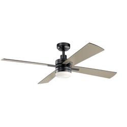 52in. Indoor 5-Blade Satin Black Ceiling Fan