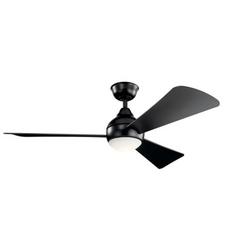52in. Indoor 5-Blade Satin Black Ceiling Fan