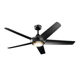 52in. 5?Blade Indoor Ceiling Fan in Satin Black / Frosted White