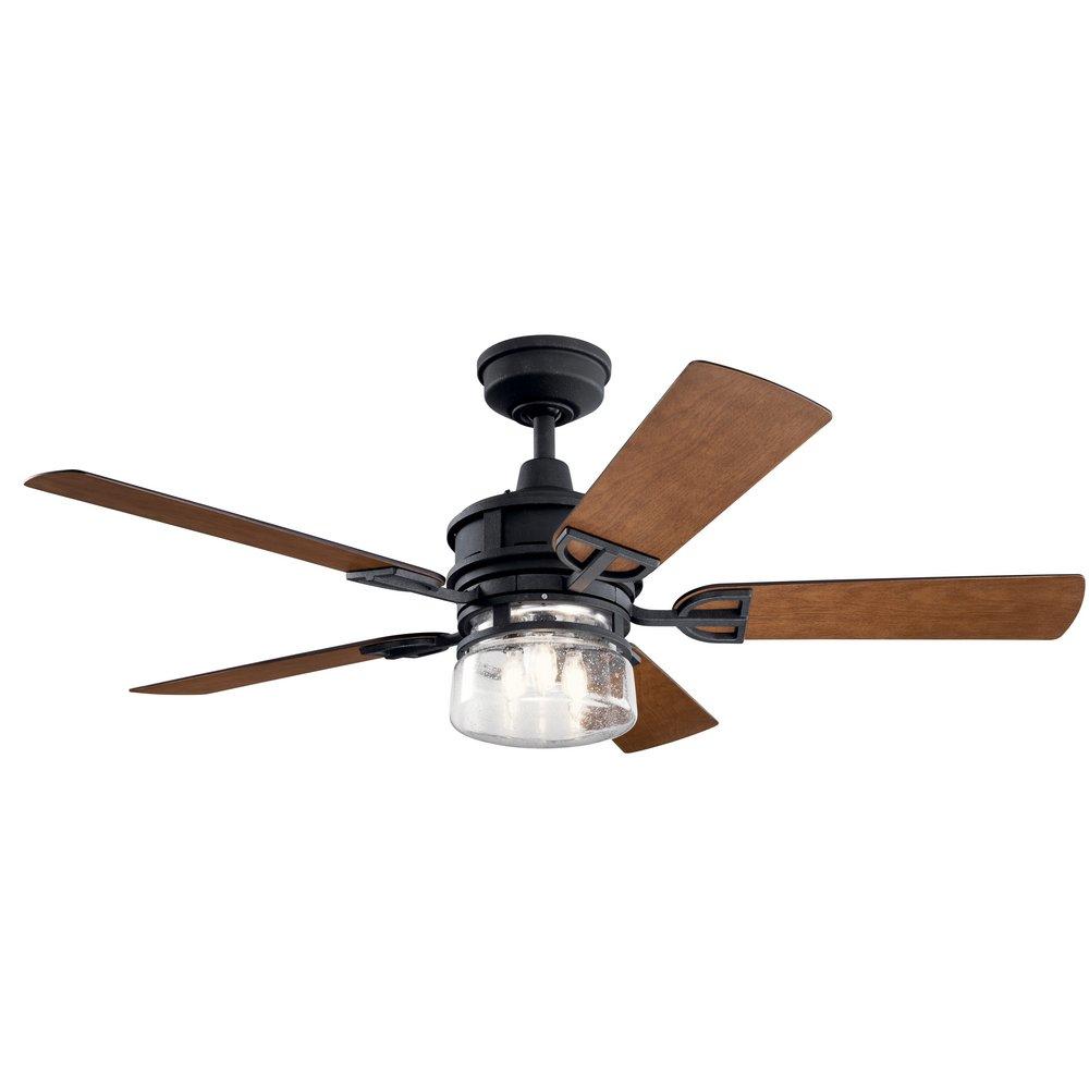 Kichler Lighting Distressed Black 52 in. 5-Blade Outdoor Ceiling Fan 