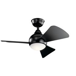 34 in. LED Ceiling Fan with Light Kit in Satin Black