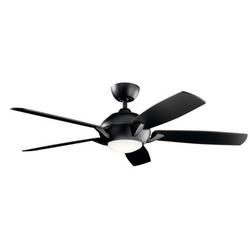 54in. 5-Blade Indoor Ceiling Fan with LED Light in Satin Black