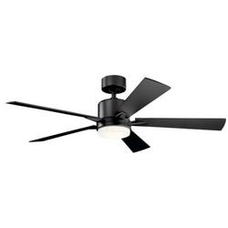 52in. 5-Blade Indoor Ceiling Fan with LED Light in Satin Black