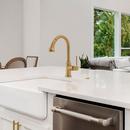 Single Handle Pull Down Kitchen Faucet in Brushed Gold Optic 