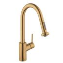 Talis S HighArc Kitchen Faucet, 2-Spray Pull-Down, 1.75 GPM in Brushed Gold Optic 