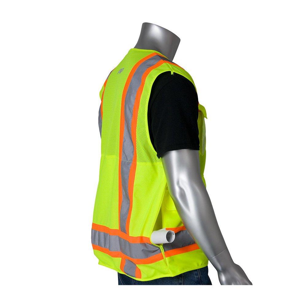 PIP&reg; Hi-Viz Lime Yellow Polyester Mesh Vest in Hi-Vis Lime Yellow 