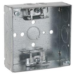 4 in. Square Cover 1-1/2 in. Deep Metal Electrical Box 1/2 in. Knockout