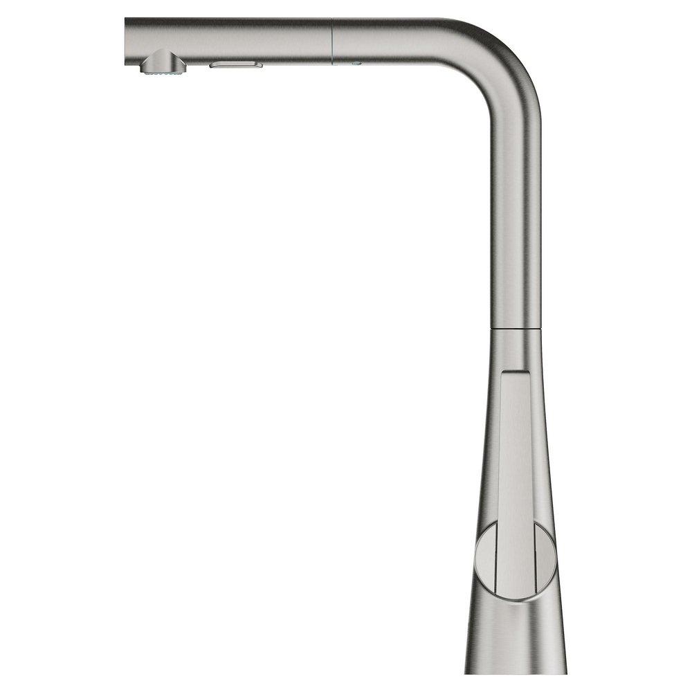 GROHE SuperSteel Single Handle Pull Down Kitchen Faucet 