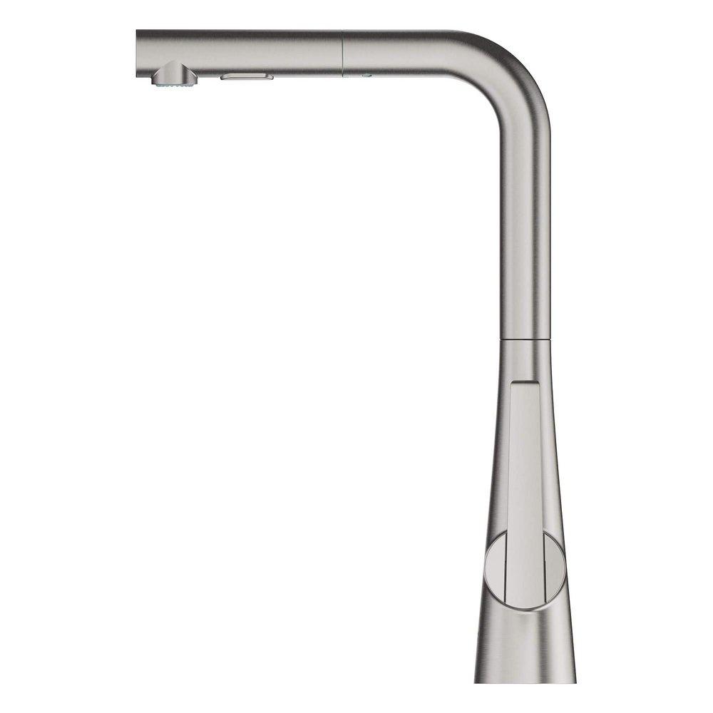 GROHE SuperSteel Single Handle Pull Down Kitchen Faucet 