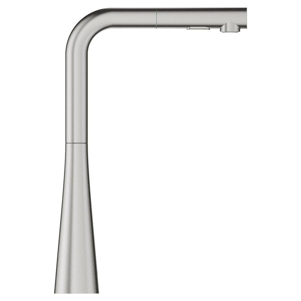 GROHE SuperSteel Single Handle Pull Down Kitchen Faucet 