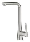 GROHE SuperSteel Single Handle Pull Down Kitchen Faucet 
