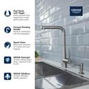 GROHE SuperSteel Single Handle Pull Down Kitchen Faucet 