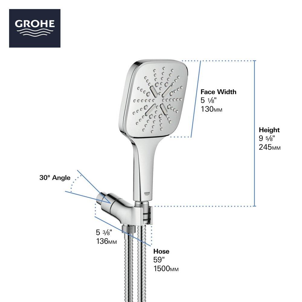 GROHE StarLight&reg; Chrome Multi Function Hand Shower 