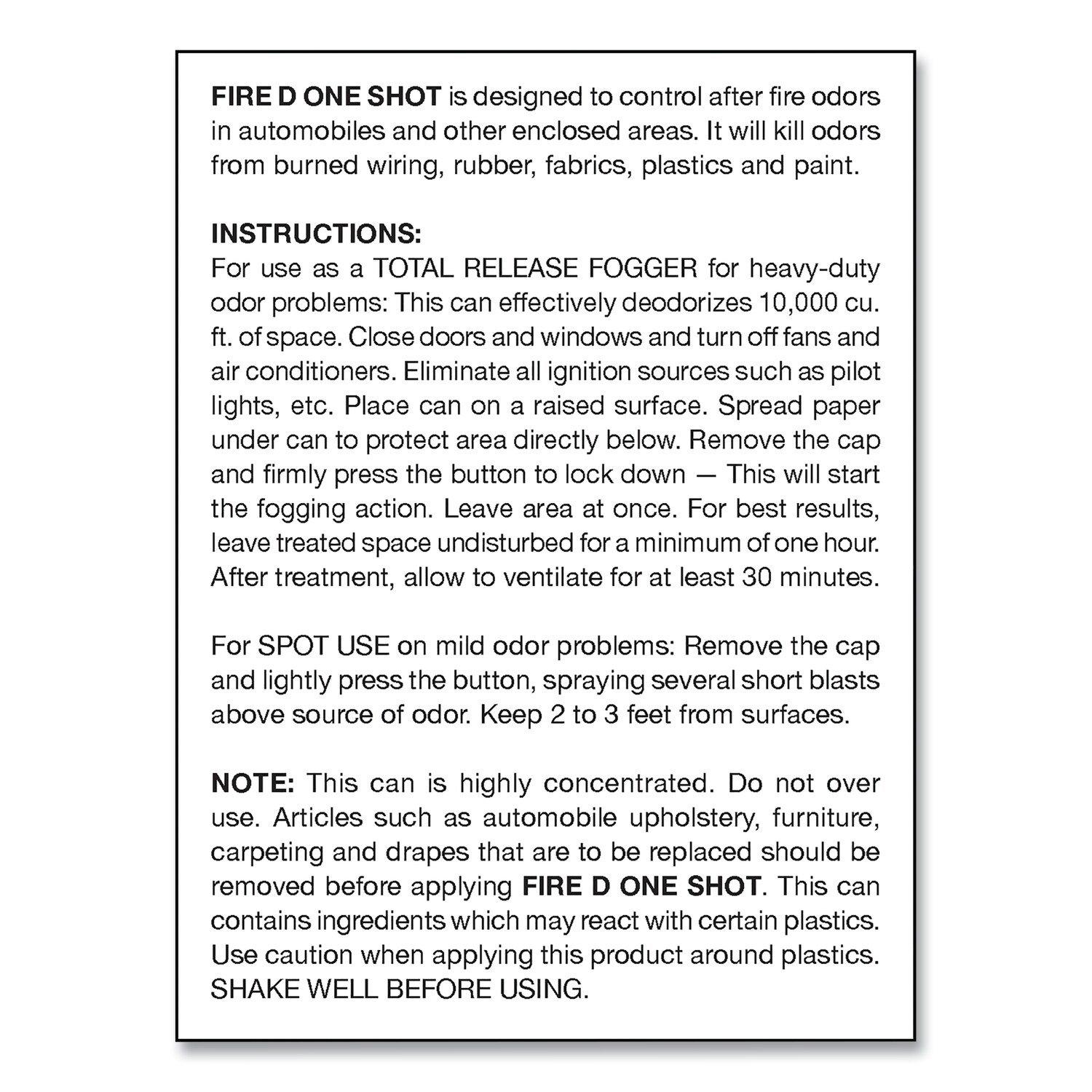 Big D Industries One Shot Aerosol Fogger 