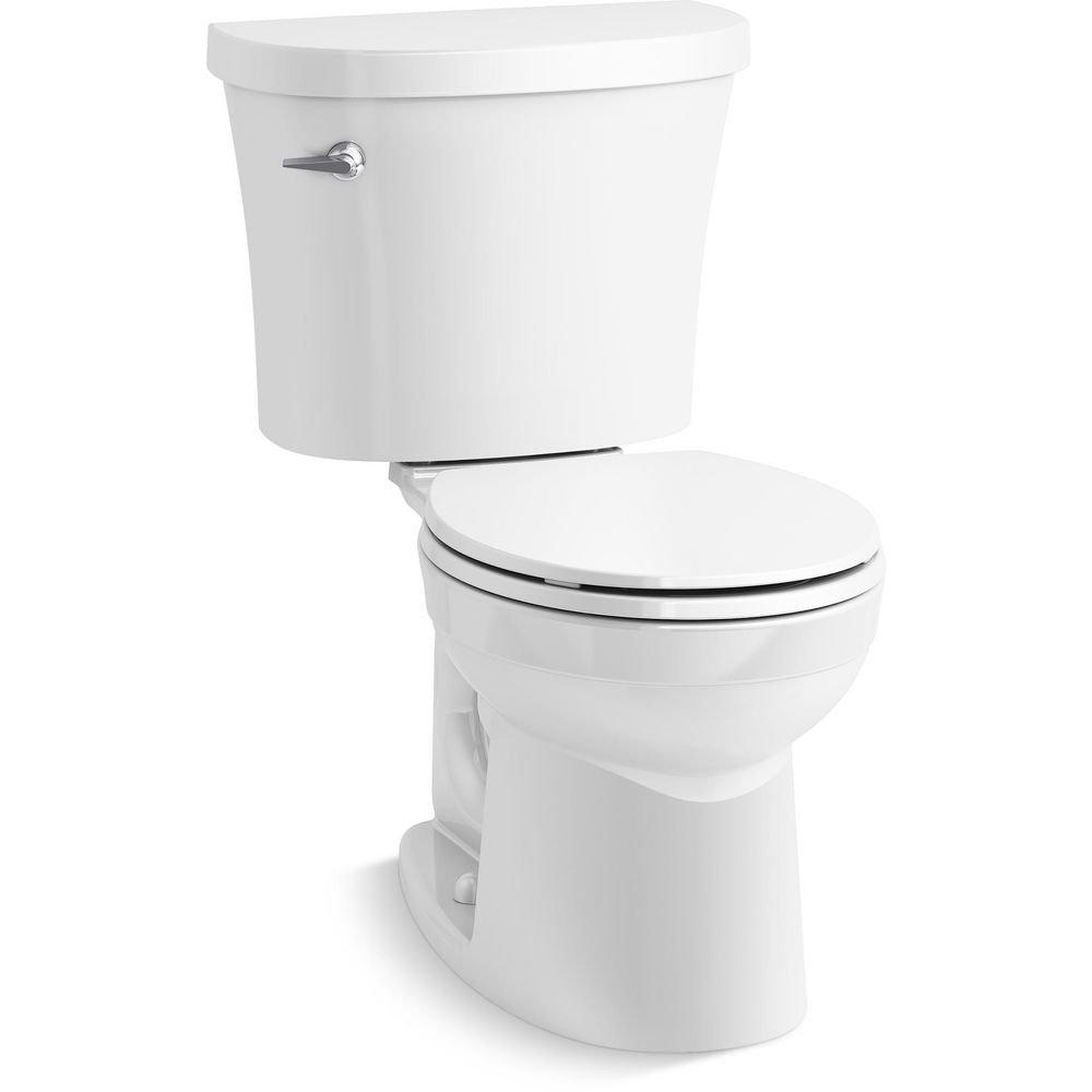 1.28 gpf Round Floor Mount Two Piece Toilet in White 