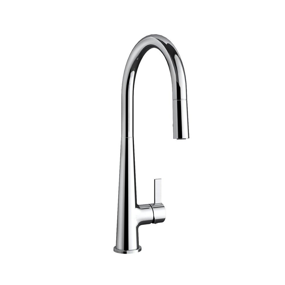 PROFLO&reg; Chrome Single Handle Pull Down Kitchen Faucet with Two-Function Spray 