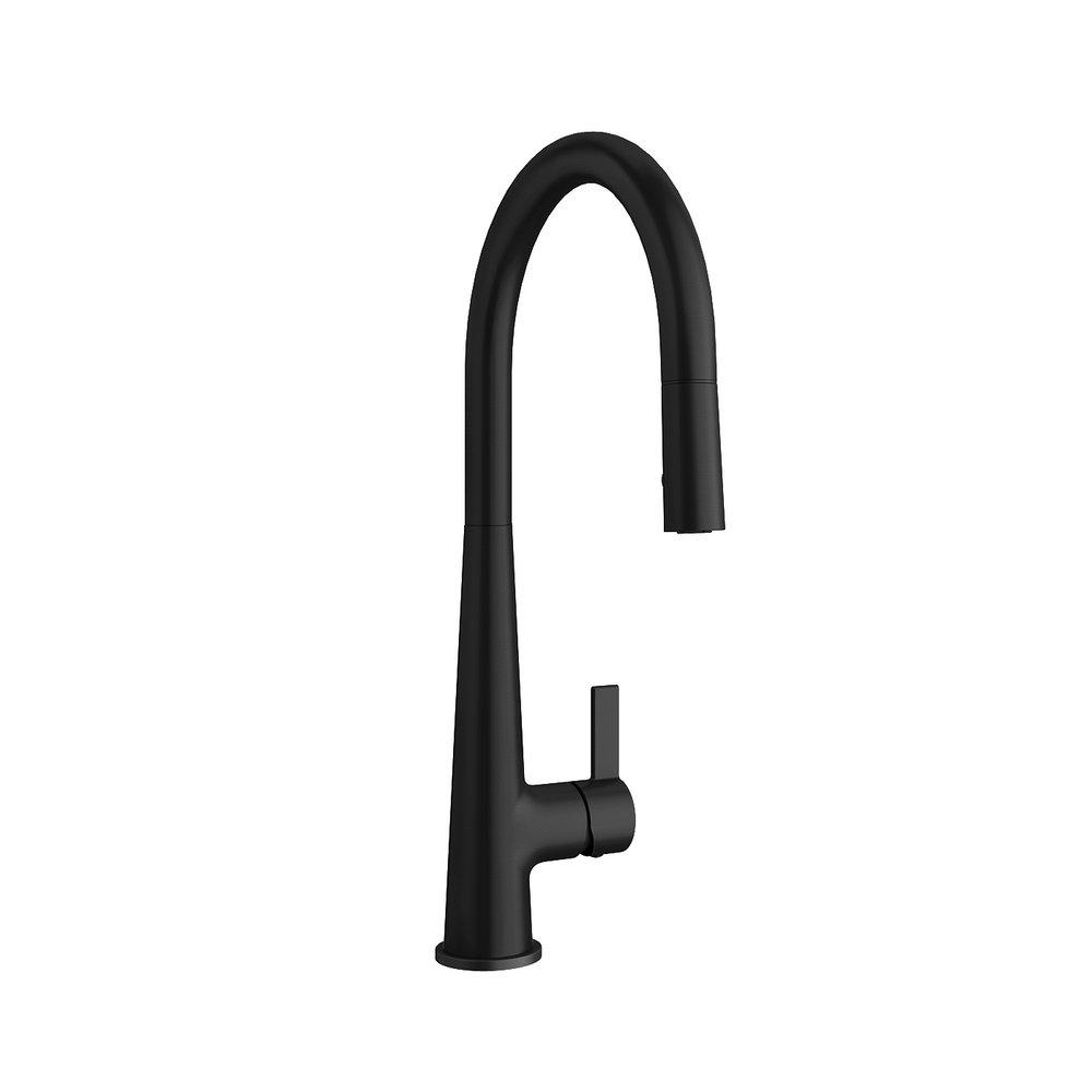 PROFLO&reg; Matte Black Single Handle Pull Down Kitchen Faucet with Two-Function Spray 