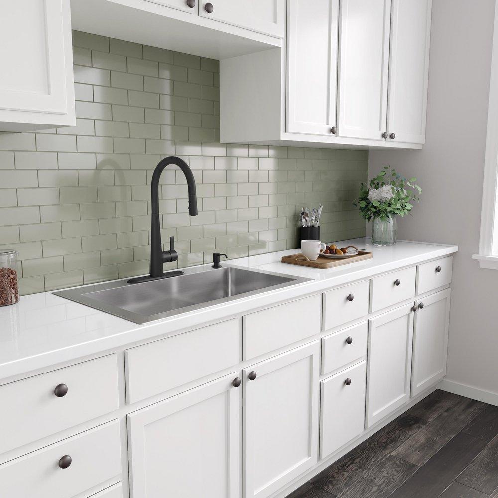 PROFLO&reg; Matte Black Single Handle Pull Down Kitchen Faucet with Two-Function Spray 