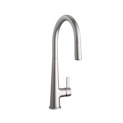 Single Handle Pull Down Kitchen Faucet in Brushed Nickel