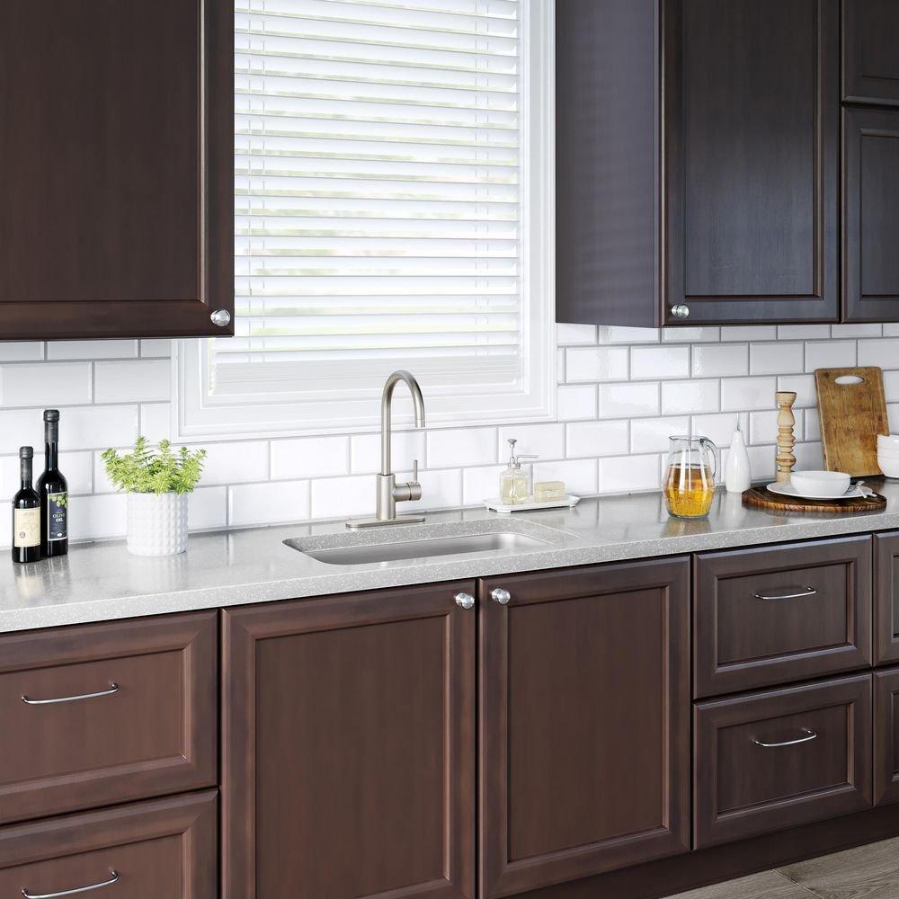 PROFLO&reg; Brushed Nickel Single Handle Kitchen Faucet 