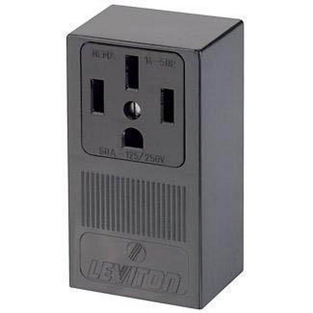 LEVITON Black 125/250V Black Receptacle 