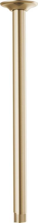 14 in. Ceiling Mount Shower Arm and Flange in Luxe Gold