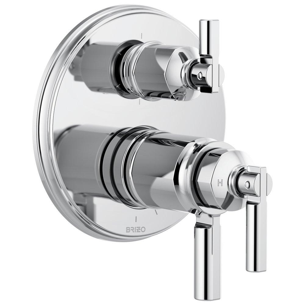 Brizo Polished Chrome Three Handle Multi Function Bathtub & Shower Faucet (Trim Only) 