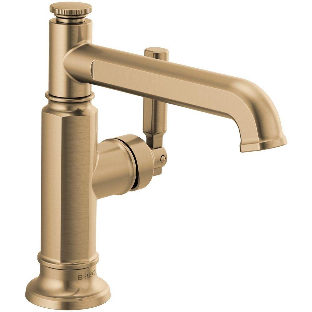 Brizo Brilliance Luxe Gold Single Handle Monoblock Bathroom Sink Faucet Lever Handle 