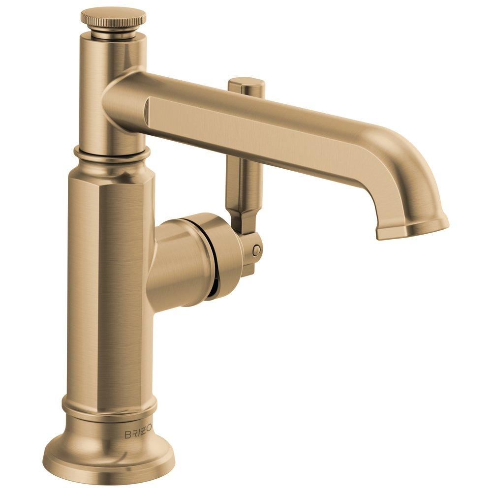 Brizo Luxe Gold Single Handle Monoblock Bathroom Sink Faucet Lever Handle 