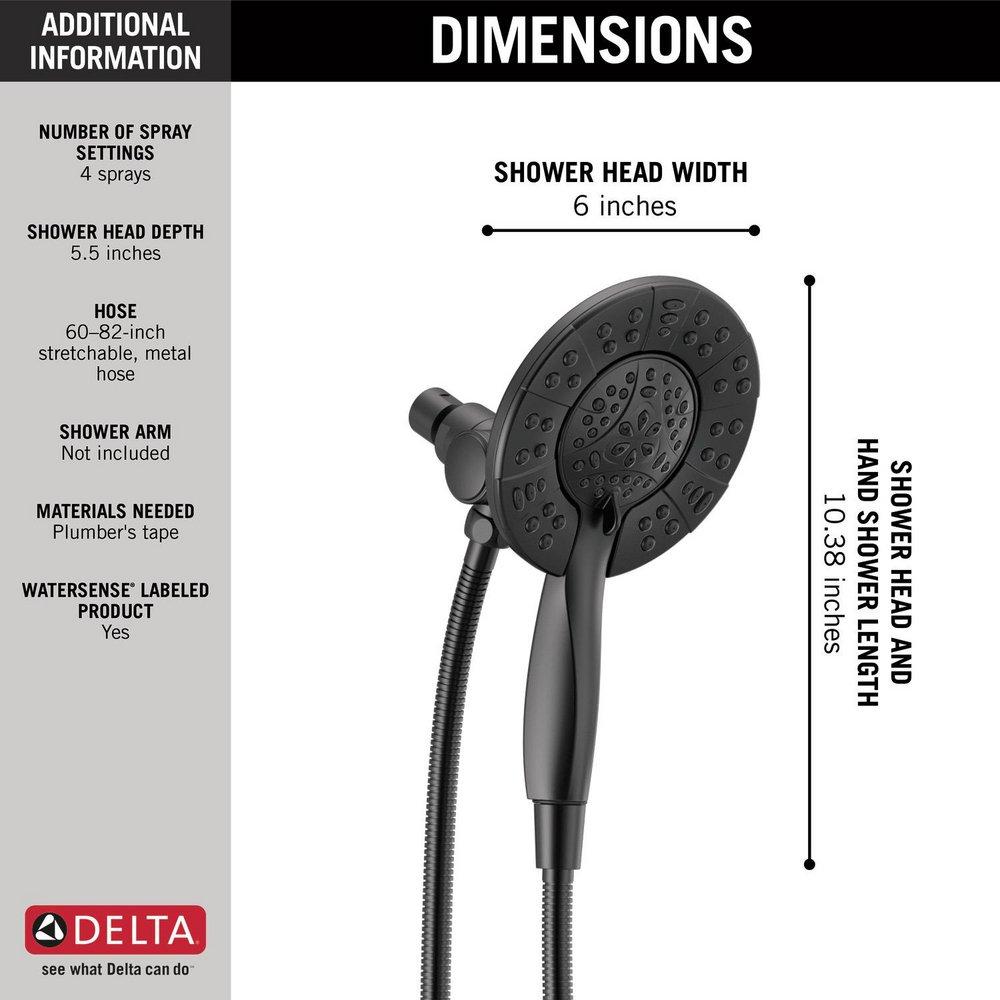 Delta Faucet Matte Black Multi Function Hand Shower 
