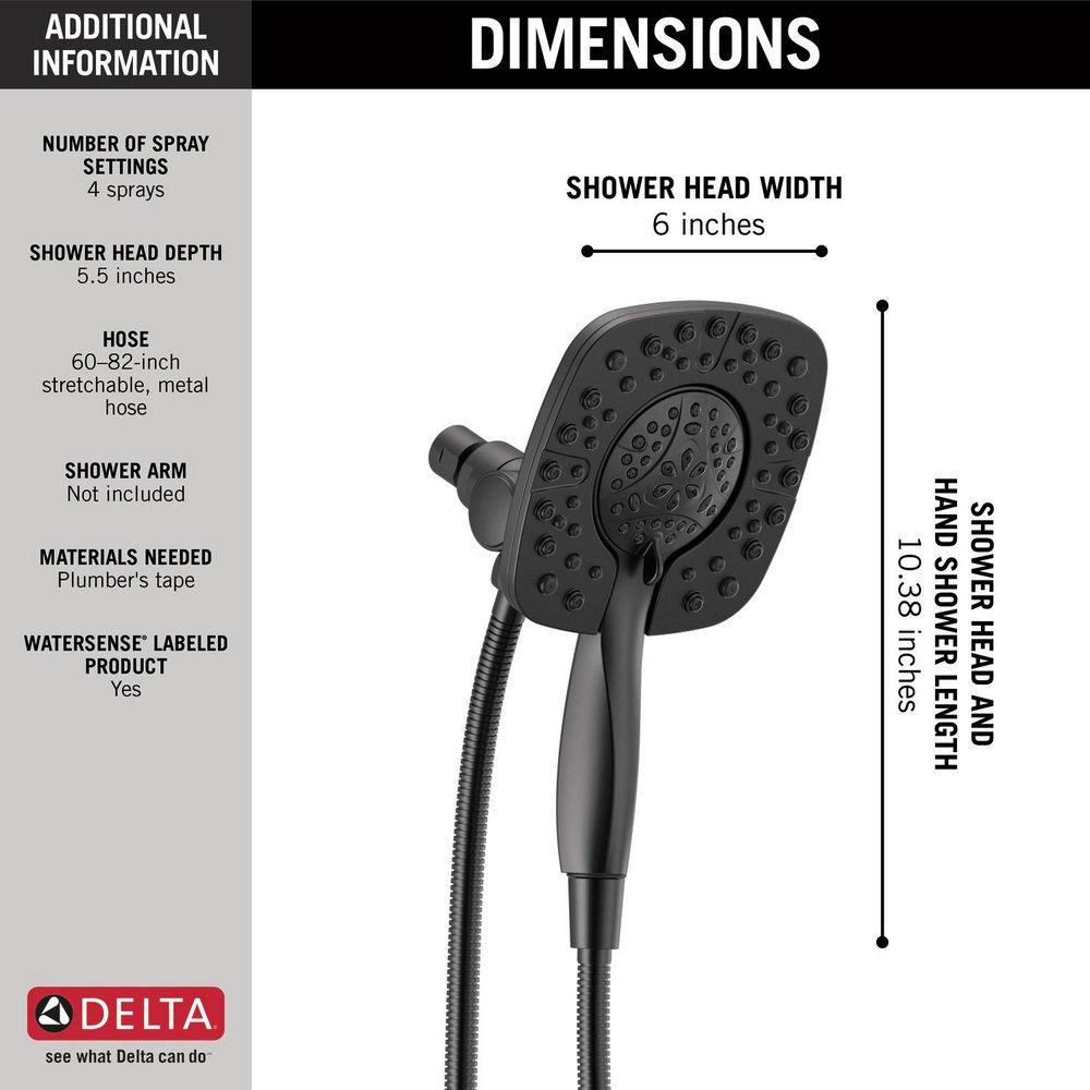 Delta Faucet Matte Black Multi Function Hand Shower 