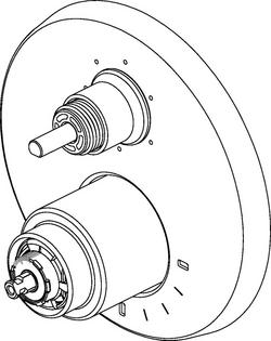 Pressure Balancing Valve Trim in Luxe Steel (Handles Sold Separately)