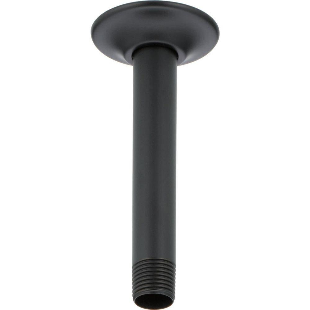 Delta Faucet Matte Black 1/2 x 2-3/8 x 6 in. MNPT Brass Shower Arm and Flange 