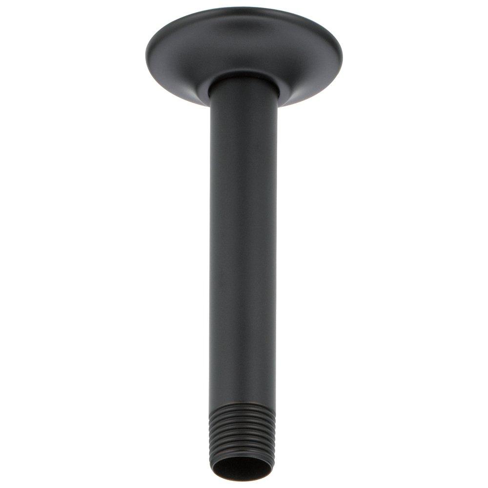 Delta Faucet Matte Black 1/2 x 2-3/8 x 6 in. MNPT Brass Shower Arm and Flange 