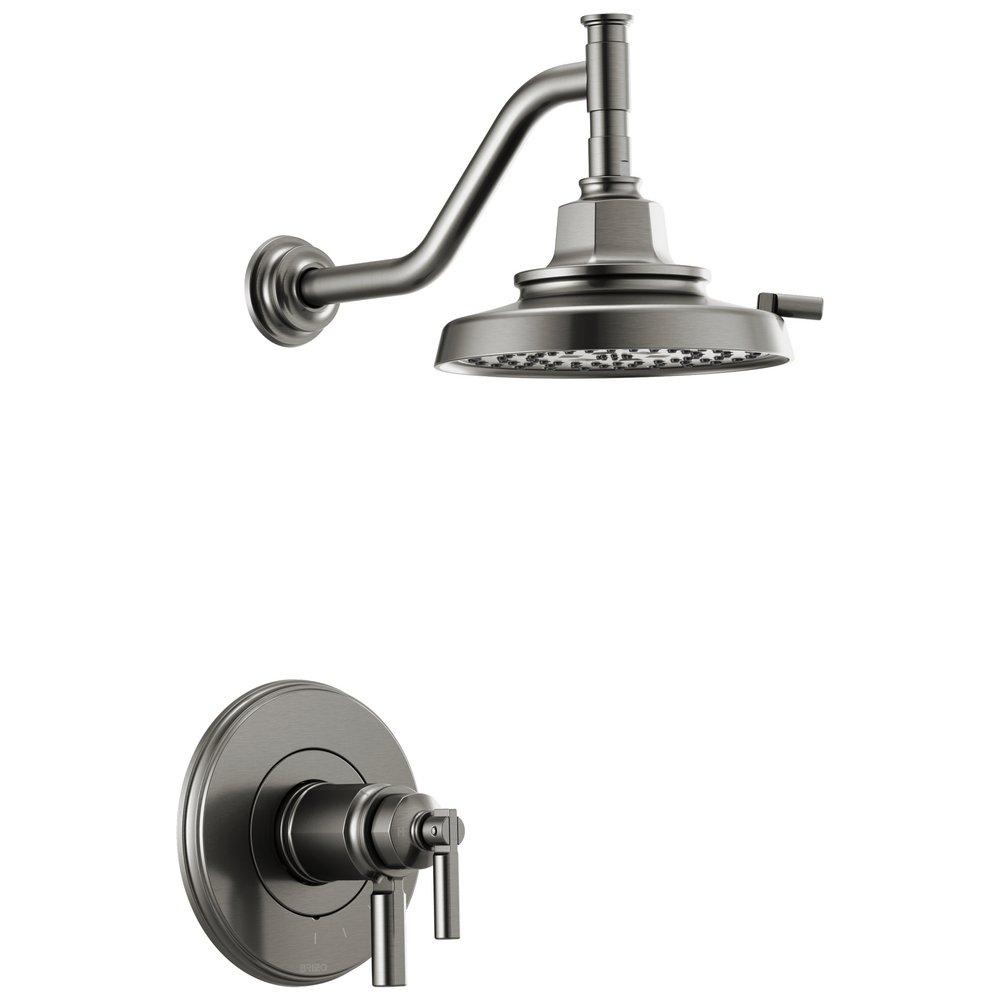 Two Handle Multi Function Shower Faucet in Luxe Steel (Trim Only) 