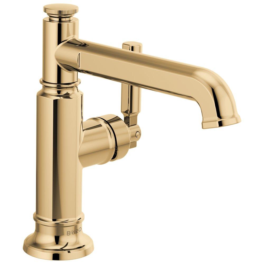 Brizo Polished Gold Single Handle Monoblock Bathroom Sink Faucet Lever Handle 
