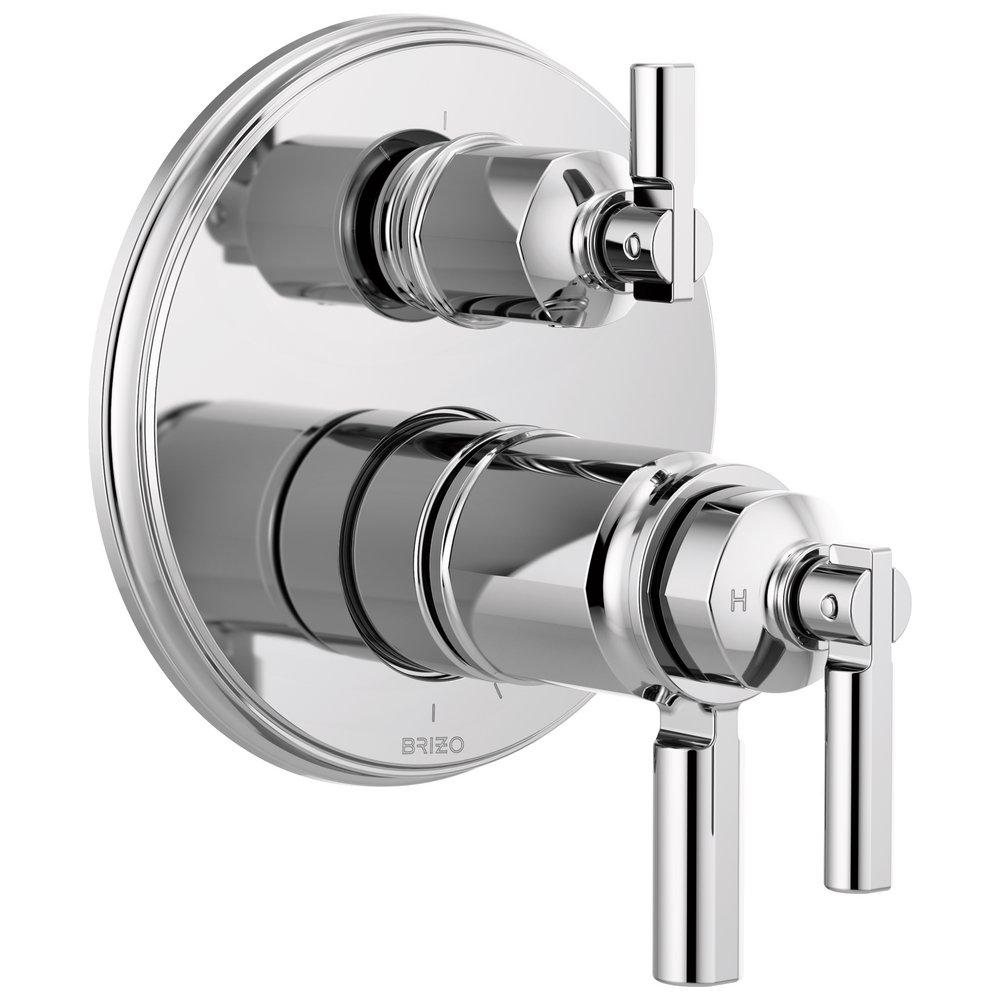 Brizo Chrome Three Handle Multi Function Bathtub & Shower Faucet (Trim Only) 