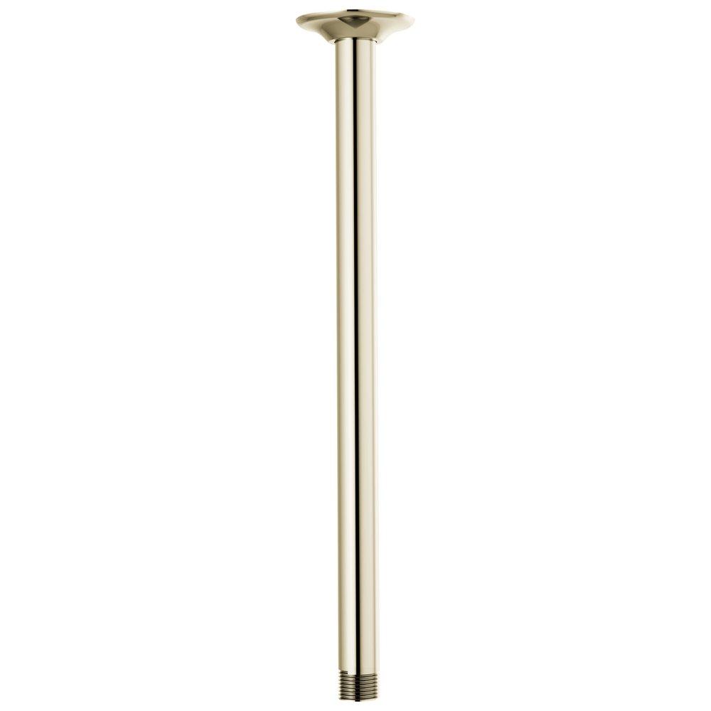 Brizo Brilliance&reg; Polished Nickel 1/2 x 2-3/8 x 14 in. NPT Solid Brass Shower Arm and Flange 