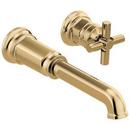 Single Handle Wall Mount Bathroom Sink Faucet in Brilliance® Polished Gold (Handle Sold Separately)