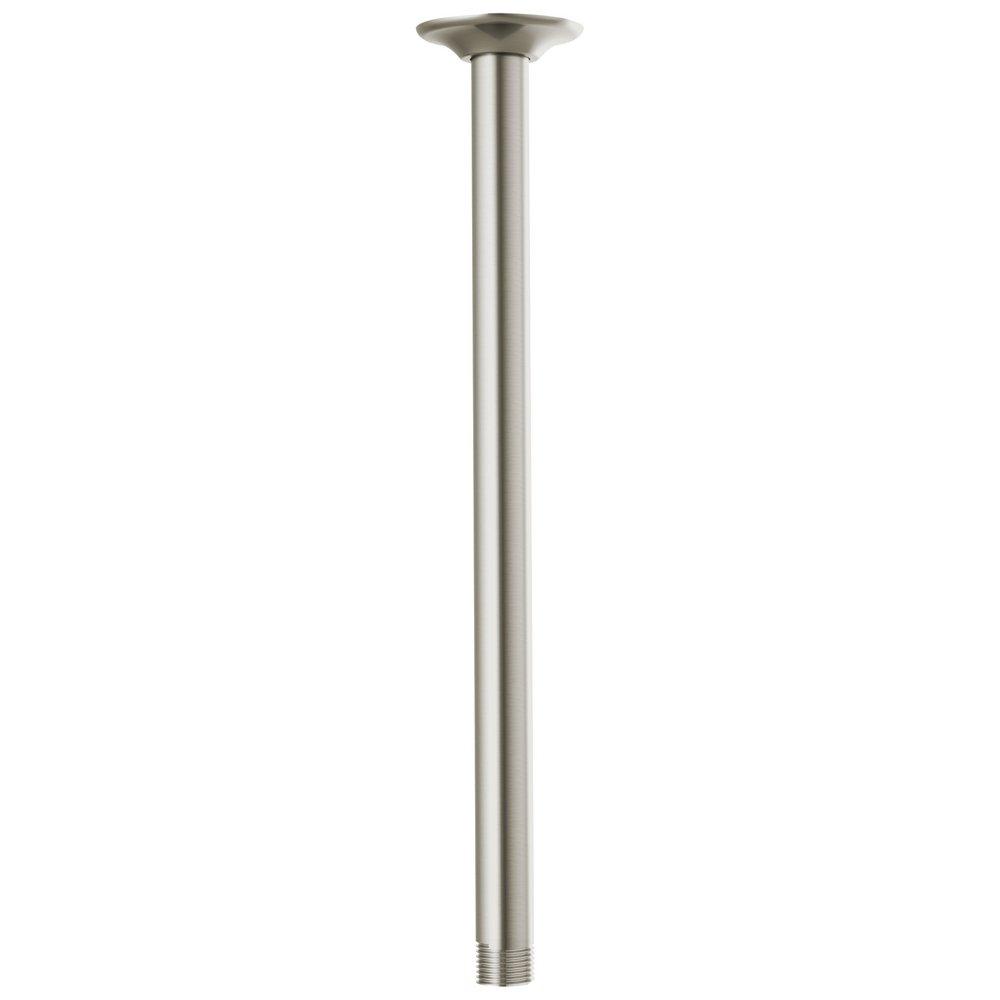14 in. Ceiling Mount Shower Arm and Flange in Luxe Nickel 