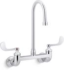 Two Wristblade Handle Wall Mount Utility Faucet in Polished Chrome