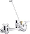 Two Lever Handle Wall Mount Service Faucet in Polished Chrome